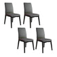 Modern Kitchen Leather Square Dining Chairs Parsons Chair with Wood Legs Dark Gray Black Set of 4 Clearhalo ' kitchen&dining_furn' 'Dining Chairs' 'Dining Tables & Seating' 'dining_chair' 'Furniture' 'furniture_dining_chair' 'Kitchen & Dining Furniture' 'kitchen' 3454062