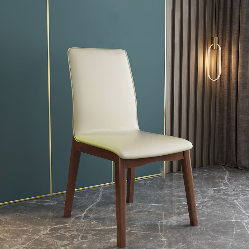 Modern Kitchen Leather Square Dining Chairs Parsons Chair with Wood Legs Clearhalo ' kitchen&dining_furn' 'Dining Chairs' 'Dining Tables & Seating' 'dining_chair' 'Furniture' 'furniture_dining_chair' 'Kitchen & Dining Furniture' 'kitchen' 3454066