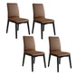 Modern Kitchen Leather Square Dining Chairs Parsons Chair with Wood Legs Coffee Black Set of 4 Clearhalo ' kitchen&dining_furn' 'Dining Chairs' 'Dining Tables & Seating' 'dining_chair' 'Furniture' 'furniture_dining_chair' 'Kitchen & Dining Furniture' 'kitchen' 3454068