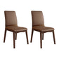 Modern Kitchen Leather Square Dining Chairs Parsons Chair with Wood Legs Coffee Walnut Set of 2 Clearhalo ' kitchen&dining_furn' 'Dining Chairs' 'Dining Tables & Seating' 'dining_chair' 'Furniture' 'furniture_dining_chair' 'Kitchen & Dining Furniture' 'kitchen' 3454070