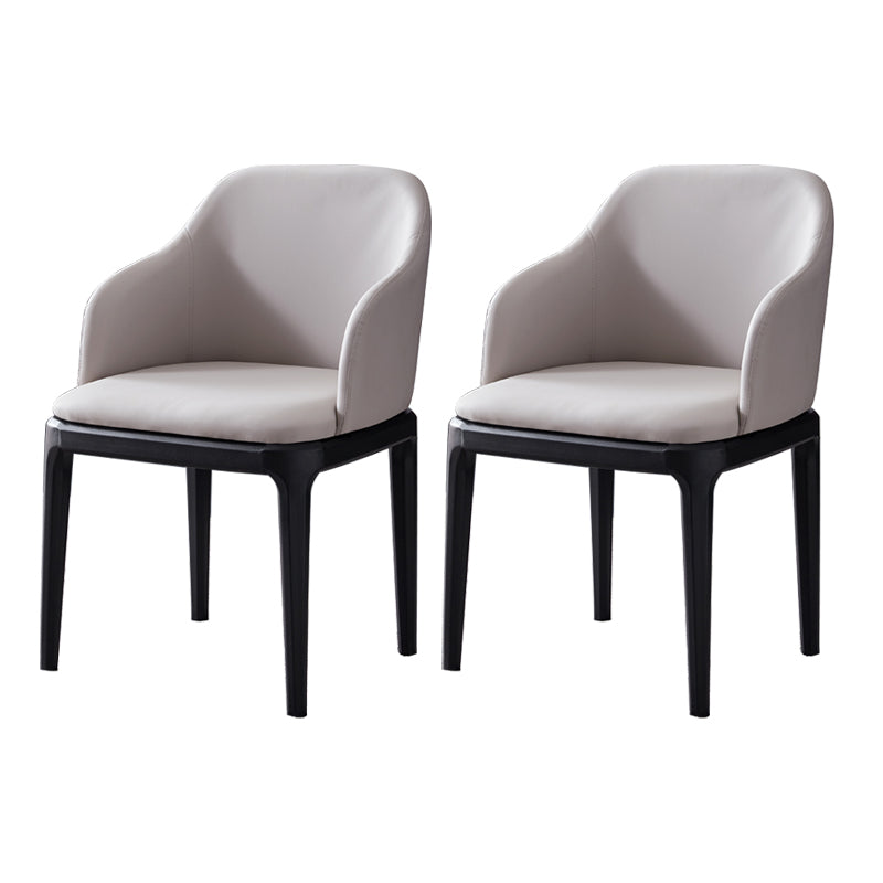 Faux Leather Contemporary Dining Room Chair Metallic Finish Solid Back Dining Chair Light Gray Set of 2 Clearhalo ' kitchen&dining_furn' 'Dining Chairs' 'Dining Tables & Seating' 'dining_chair' 'Furniture' 'furniture_dining_chair' 'Kitchen & Dining Furniture' 'kitchen' 3454083