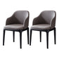 Faux Leather Contemporary Dining Room Chair Metallic Finish Solid Back Dining Chair Dark Gray Set of 2 Clearhalo ' kitchen&dining_furn' 'Dining Chairs' 'Dining Tables & Seating' 'dining_chair' 'Furniture' 'furniture_dining_chair' 'Kitchen & Dining Furniture' 'kitchen' 3454089