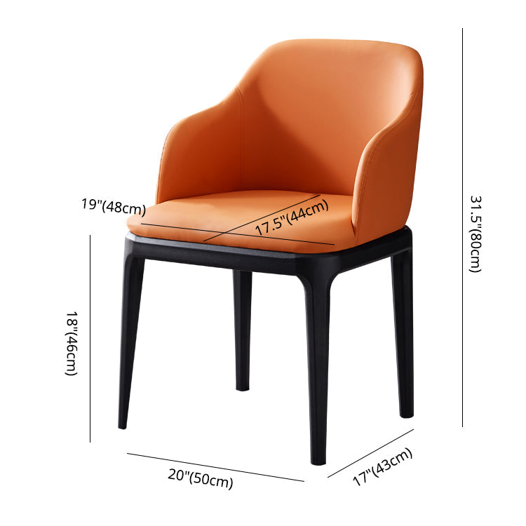 Faux Leather Contemporary Dining Room Chair Metallic Finish Solid Back Dining Chair Clearhalo ' kitchen&dining_furn' 'Dining Chairs' 'Dining Tables & Seating' 'dining_chair' 'Furniture' 'furniture_dining_chair' 'Kitchen & Dining Furniture' 'kitchen' 3454100