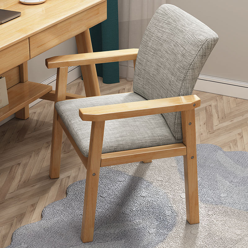 Contemporary Wood Squar Dining Chair Fabric Dining Side Chair for Kitchen Clearhalo ' kitchen&dining_furn' 'Dining Chairs' 'Dining Tables & Seating' 'dining_chair' 'Furniture' 'furniture_dining_chair' 'Kitchen & Dining Furniture' 'kitchen' 3454107
