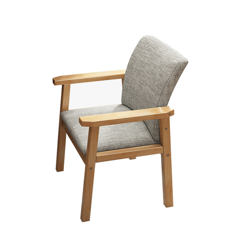 Contemporary Wood Squar Dining Chair Fabric Dining Side Chair for Kitchen Natural Wood 1 Piece Clearhalo ' kitchen&dining_furn' 'Dining Chairs' 'Dining Tables & Seating' 'dining_chair' 'Furniture' 'furniture_dining_chair' 'Kitchen & Dining Furniture' 'kitchen' 3454108