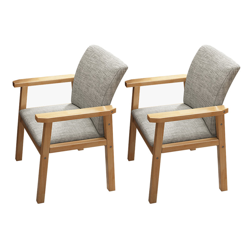 Contemporary Wood Squar Dining Chair Fabric Dining Side Chair for Kitchen Natural Wood Set of 2 Clearhalo ' kitchen&dining_furn' 'Dining Chairs' 'Dining Tables & Seating' 'dining_chair' 'Furniture' 'furniture_dining_chair' 'Kitchen & Dining Furniture' 'kitchen' 3454109