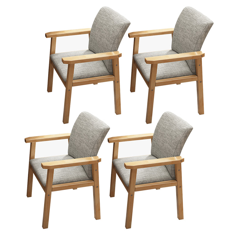 Contemporary Wood Squar Dining Chair Fabric Dining Side Chair for Kitchen Natural Wood Set of 4 Clearhalo ' kitchen&dining_furn' 'Dining Chairs' 'Dining Tables & Seating' 'dining_chair' 'Furniture' 'furniture_dining_chair' 'Kitchen & Dining Furniture' 'kitchen' 3454112