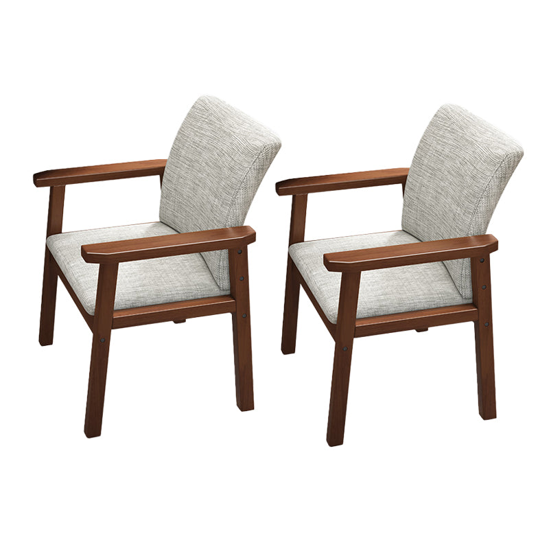 Contemporary Wood Squar Dining Chair Fabric Dining Side Chair for Kitchen Walnut Set of 2 Clearhalo ' kitchen&dining_furn' 'Dining Chairs' 'Dining Tables & Seating' 'dining_chair' 'Furniture' 'furniture_dining_chair' 'Kitchen & Dining Furniture' 'kitchen' 3454121