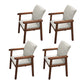 Contemporary Wood Squar Dining Chair Fabric Dining Side Chair for Kitchen Walnut Set of 4 Clearhalo ' kitchen&dining_furn' 'Dining Chairs' 'Dining Tables & Seating' 'dining_chair' 'Furniture' 'furniture_dining_chair' 'Kitchen & Dining Furniture' 'kitchen' 3454123