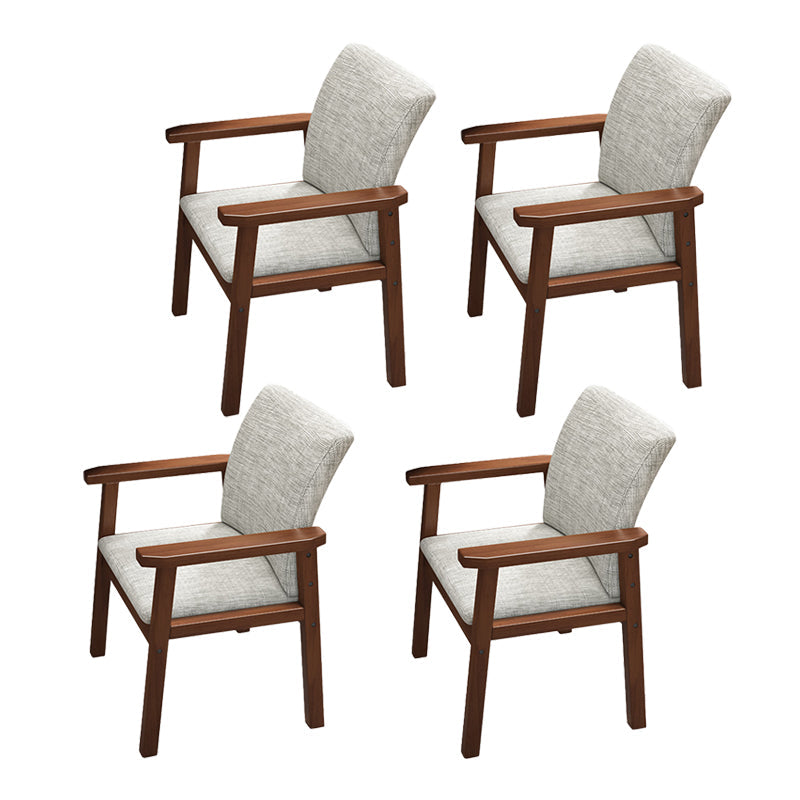 Contemporary Wood Squar Dining Chair Fabric Dining Side Chair for Kitchen Walnut Set of 4 Clearhalo ' kitchen&dining_furn' 'Dining Chairs' 'Dining Tables & Seating' 'dining_chair' 'Furniture' 'furniture_dining_chair' 'Kitchen & Dining Furniture' 'kitchen' 3454123