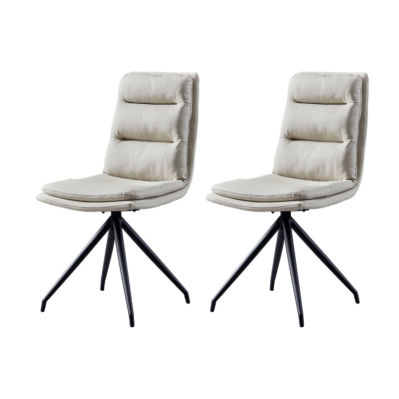 Modern Faux Leather Chairs with 4 Black Finish Metal Legs Dining Chair for Home Grey Set of 2 Clearhalo ' kitchen&dining_furn' 'Dining Chairs' 'Dining Tables & Seating' 'dining_chair' 'Furniture' 'furniture_dining_chair' 'Kitchen & Dining Furniture' 'kitchen' 3454127