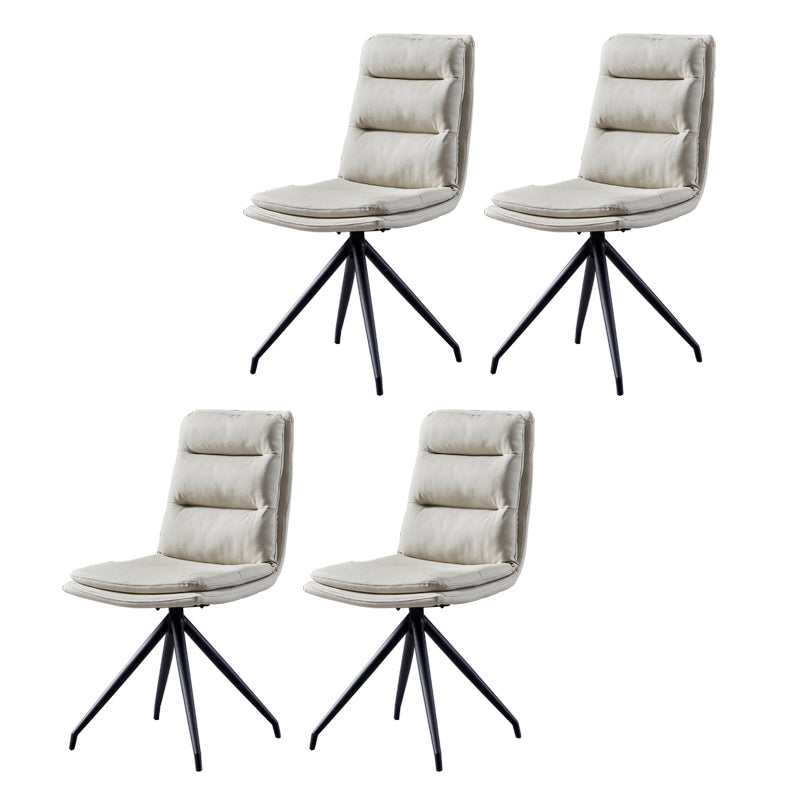 Modern Faux Leather Chairs with 4 Black Finish Metal Legs Dining Chair for Home Grey Set of 4 Clearhalo ' kitchen&dining_furn' 'Dining Chairs' 'Dining Tables & Seating' 'dining_chair' 'Furniture' 'furniture_dining_chair' 'Kitchen & Dining Furniture' 'kitchen' 3454129