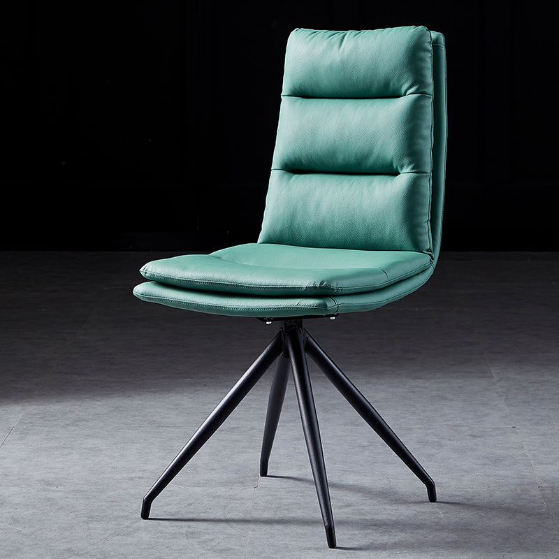 Modern Faux Leather Chairs with 4 Black Finish Metal Legs Dining Chair for Home Green 1 Piece Clearhalo ' kitchen&dining_furn' 'Dining Chairs' 'Dining Tables & Seating' 'dining_chair' 'Furniture' 'furniture_dining_chair' 'Kitchen & Dining Furniture' 'kitchen' 3454132