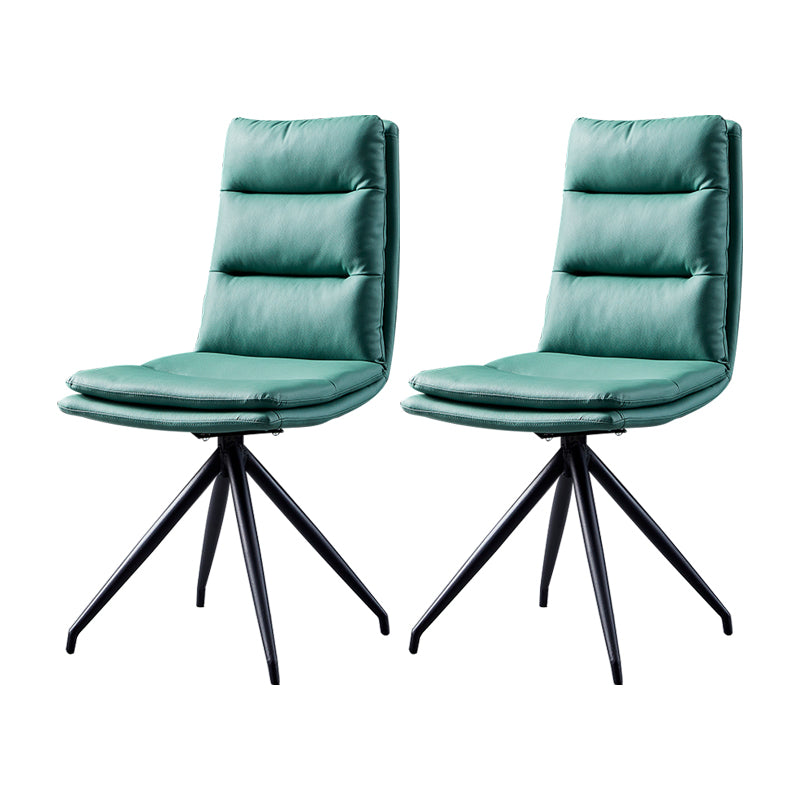 Modern Faux Leather Chairs with 4 Black Finish Metal Legs Dining Chair for Home Green Set of 2 Clearhalo ' kitchen&dining_furn' 'Dining Chairs' 'Dining Tables & Seating' 'dining_chair' 'Furniture' 'furniture_dining_chair' 'Kitchen & Dining Furniture' 'kitchen' 3454133