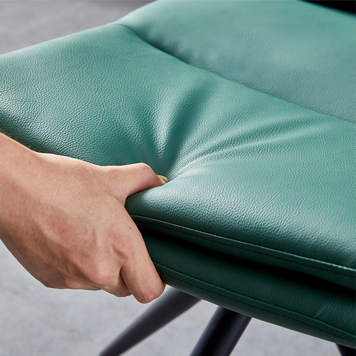 Modern Faux Leather Chairs with 4 Black Finish Metal Legs Dining Chair for Home Clearhalo ' kitchen&dining_furn' 'Dining Chairs' 'Dining Tables & Seating' 'dining_chair' 'Furniture' 'furniture_dining_chair' 'Kitchen & Dining Furniture' 'kitchen' 3454137