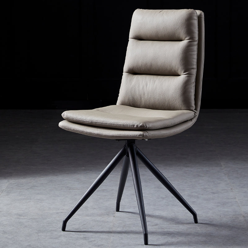 Modern Faux Leather Chairs with 4 Black Finish Metal Legs Dining Chair for Home Dark Gray 1 Piece Clearhalo ' kitchen&dining_furn' 'Dining Chairs' 'Dining Tables & Seating' 'dining_chair' 'Furniture' 'furniture_dining_chair' 'Kitchen & Dining Furniture' 'kitchen' 3454138