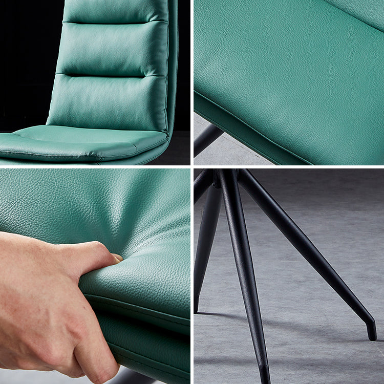 Modern Faux Leather Chairs with 4 Black Finish Metal Legs Dining Chair for Home Clearhalo ' kitchen&dining_furn' 'Dining Chairs' 'Dining Tables & Seating' 'dining_chair' 'Furniture' 'furniture_dining_chair' 'Kitchen & Dining Furniture' 'kitchen' 3454140