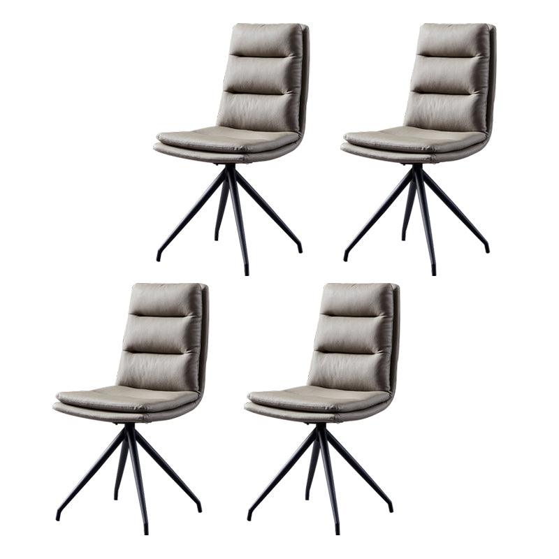 Modern Faux Leather Chairs with 4 Black Finish Metal Legs Dining Chair for Home Dark Gray Set of 4 Clearhalo ' kitchen&dining_furn' 'Dining Chairs' 'Dining Tables & Seating' 'dining_chair' 'Furniture' 'furniture_dining_chair' 'Kitchen & Dining Furniture' 'kitchen' 3454141