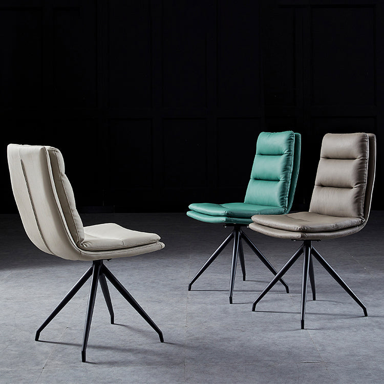 Modern Faux Leather Chairs with 4 Black Finish Metal Legs Dining Chair for Home Clearhalo ' kitchen&dining_furn' 'Dining Chairs' 'Dining Tables & Seating' 'dining_chair' 'Furniture' 'furniture_dining_chair' 'Kitchen & Dining Furniture' 'kitchen' 3454148