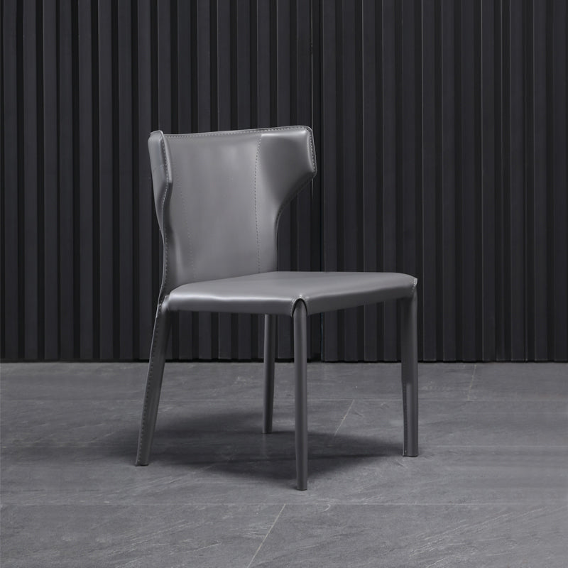 Contemporary Dining Chair with Metal Legs Wingback Parsons Chair for Home Use Clearhalo ' kitchen&dining_furn' 'Dining Chairs' 'Dining Tables & Seating' 'dining_chair' 'Furniture' 'furniture_dining_chair' 'Kitchen & Dining Furniture' 'kitchen' 3454156