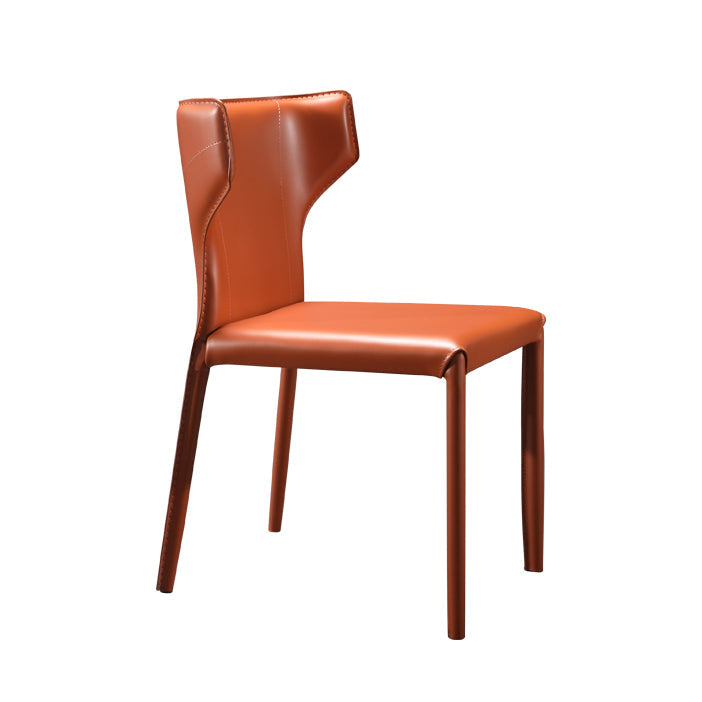 Contemporary Dining Chair with Metal Legs Wingback Parsons Chair for Home Use Clearhalo ' kitchen&dining_furn' 'Dining Chairs' 'Dining Tables & Seating' 'dining_chair' 'Furniture' 'furniture_dining_chair' 'Kitchen & Dining Furniture' 'kitchen' 3454158
