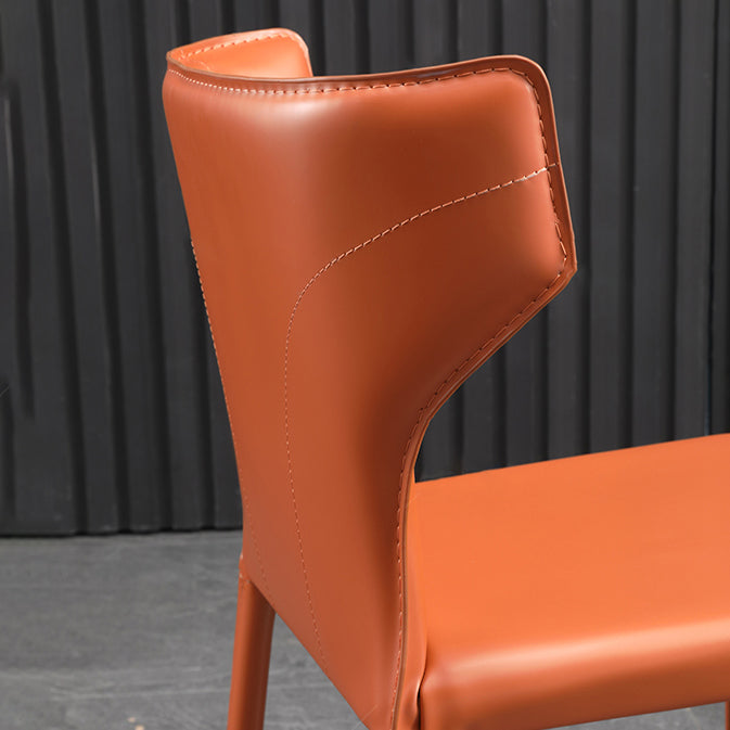 Contemporary Dining Chair with Metal Legs Wingback Parsons Chair for Home Use Clearhalo ' kitchen&dining_furn' 'Dining Chairs' 'Dining Tables & Seating' 'dining_chair' 'Furniture' 'furniture_dining_chair' 'Kitchen & Dining Furniture' 'kitchen' 3454162