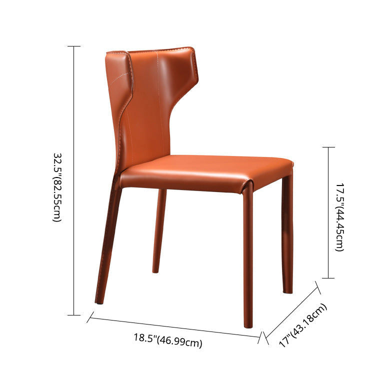 Contemporary Dining Chair with Metal Legs Wingback Parsons Chair for Home Use Clearhalo ' kitchen&dining_furn' 'Dining Chairs' 'Dining Tables & Seating' 'dining_chair' 'Furniture' 'furniture_dining_chair' 'Kitchen & Dining Furniture' 'kitchen' 3454164