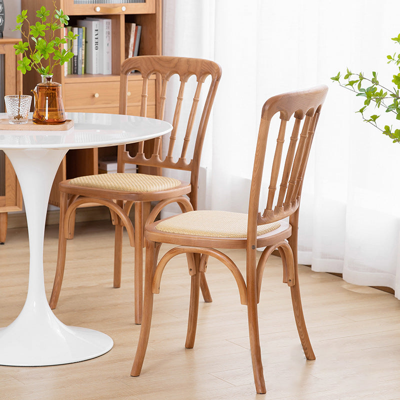 French Modern Design Slat Back Side Ash Woods Chair Home Dining Chairs Clearhalo ' kitchen&dining_furn' 'Dining Chairs' 'Dining Tables & Seating' 'dining_chair' 'Furniture' 'furniture_dining_chair' 'Kitchen & Dining Furniture' 'kitchen' 3454167