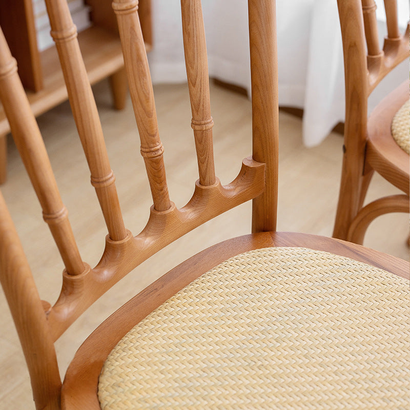 French Modern Design Slat Back Side Ash Woods Chair Home Dining Chairs Clearhalo ' kitchen&dining_furn' 'Dining Chairs' 'Dining Tables & Seating' 'dining_chair' 'Furniture' 'furniture_dining_chair' 'Kitchen & Dining Furniture' 'kitchen' 3454175