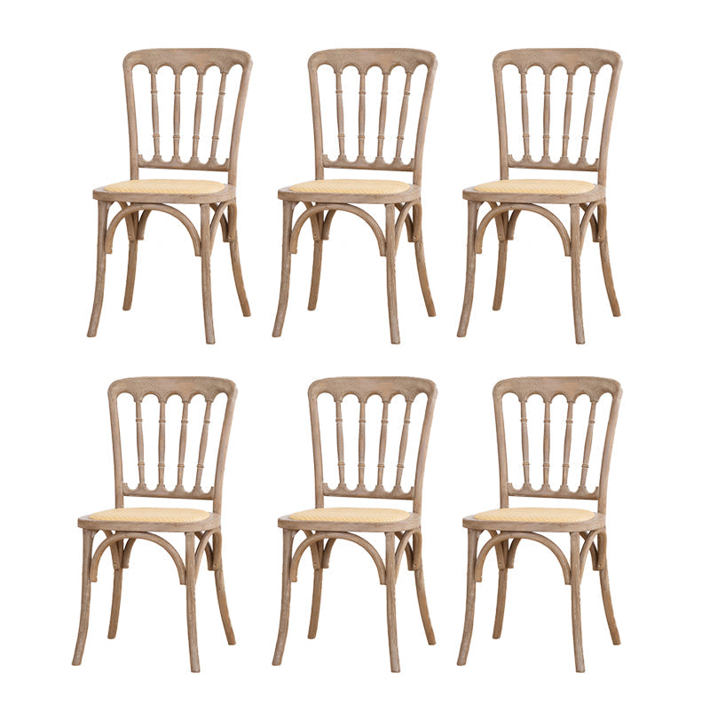 French Modern Design Slat Back Side Ash Woods Chair Home Dining Chairs Cream Gray Set of 6 Clearhalo ' kitchen&dining_furn' 'Dining Chairs' 'Dining Tables & Seating' 'dining_chair' 'Furniture' 'furniture_dining_chair' 'Kitchen & Dining Furniture' 'kitchen' 3454181
