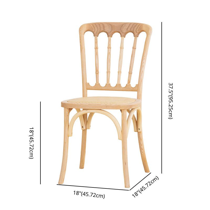 French Modern Design Slat Back Side Ash Woods Chair Home Dining Chairs Clearhalo ' kitchen&dining_furn' 'Dining Chairs' 'Dining Tables & Seating' 'dining_chair' 'Furniture' 'furniture_dining_chair' 'Kitchen & Dining Furniture' 'kitchen' 3454184