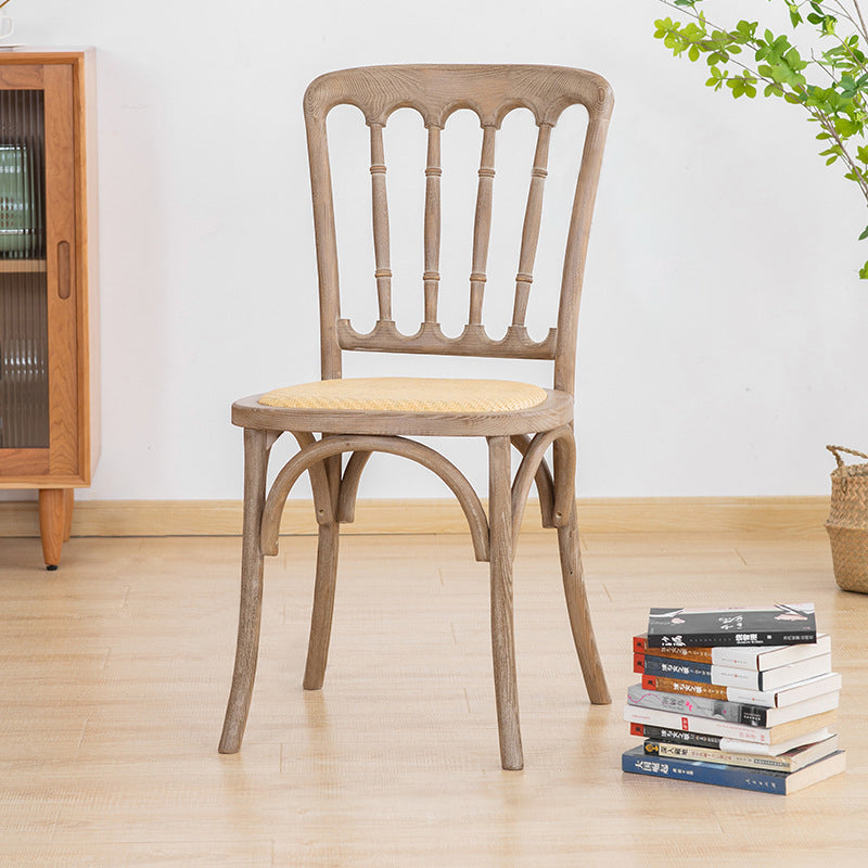 French Modern Design Slat Back Side Ash Woods Chair Home Dining Chairs Clearhalo ' kitchen&dining_furn' 'Dining Chairs' 'Dining Tables & Seating' 'dining_chair' 'Furniture' 'furniture_dining_chair' 'Kitchen & Dining Furniture' 'kitchen' 3454188