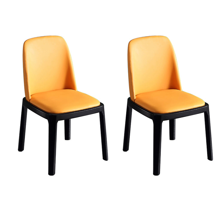 Solid Wood Modern Dining Room Chairs Matte Finish Parsons Dining Chair Orange Set of 2 Clearhalo ' kitchen&dining_furn' 'Dining Chairs' 'Dining Tables & Seating' 'dining_chair' 'Furniture' 'furniture_dining_chair' 'Kitchen & Dining Furniture' 'kitchen' 3454197