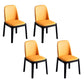 Solid Wood Modern Dining Room Chairs Matte Finish Parsons Dining Chair Orange Set of 4 Clearhalo ' kitchen&dining_furn' 'Dining Chairs' 'Dining Tables & Seating' 'dining_chair' 'Furniture' 'furniture_dining_chair' 'Kitchen & Dining Furniture' 'kitchen' 3454198