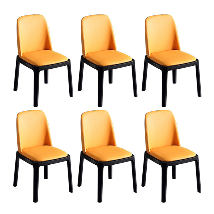 Solid Wood Modern Dining Room Chairs Matte Finish Parsons Dining Chair Orange Set of 6 Clearhalo ' kitchen&dining_furn' 'Dining Chairs' 'Dining Tables & Seating' 'dining_chair' 'Furniture' 'furniture_dining_chair' 'Kitchen & Dining Furniture' 'kitchen' 3454200