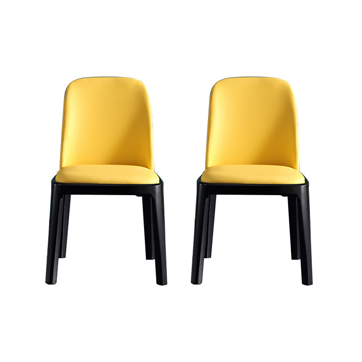 Solid Wood Modern Dining Room Chairs Matte Finish Parsons Dining Chair Yellow Set of 2 Clearhalo ' kitchen&dining_furn' 'Dining Chairs' 'Dining Tables & Seating' 'dining_chair' 'Furniture' 'furniture_dining_chair' 'Kitchen & Dining Furniture' 'kitchen' 3454202