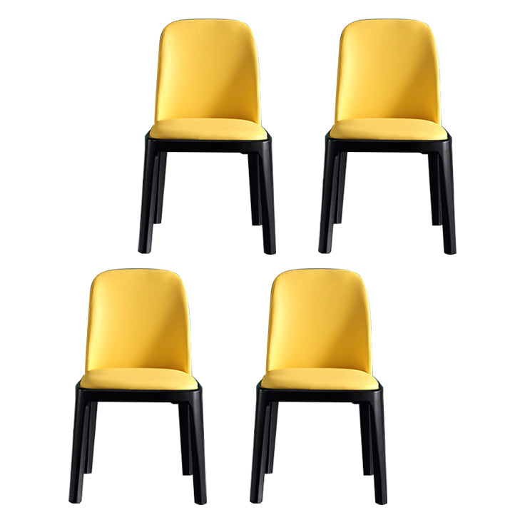 Solid Wood Modern Dining Room Chairs Matte Finish Parsons Dining Chair Yellow Set of 4 Clearhalo ' kitchen&dining_furn' 'Dining Chairs' 'Dining Tables & Seating' 'dining_chair' 'Furniture' 'furniture_dining_chair' 'Kitchen & Dining Furniture' 'kitchen' 3454204