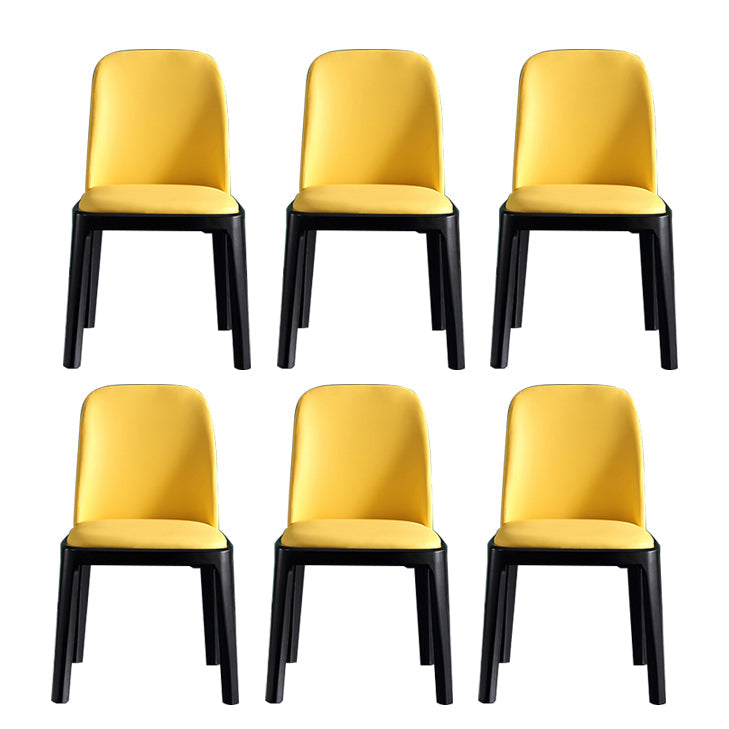 Solid Wood Modern Dining Room Chairs Matte Finish Parsons Dining Chair Yellow Set of 6 Clearhalo ' kitchen&dining_furn' 'Dining Chairs' 'Dining Tables & Seating' 'dining_chair' 'Furniture' 'furniture_dining_chair' 'Kitchen & Dining Furniture' 'kitchen' 3454207