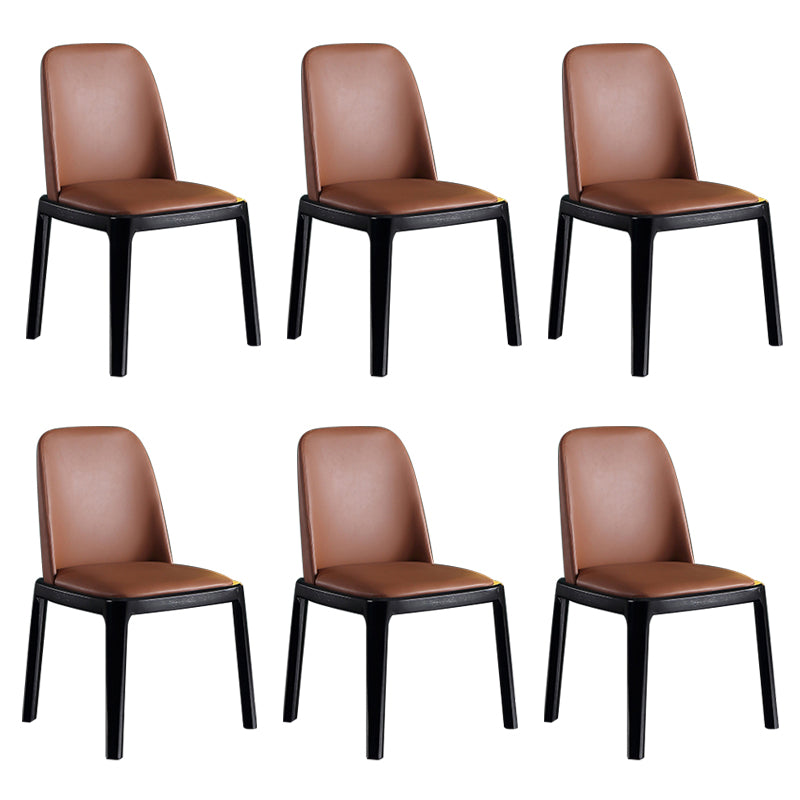 Solid Wood Modern Dining Room Chairs Matte Finish Parsons Dining Chair Coffee Set of 6 Clearhalo ' kitchen&dining_furn' 'Dining Chairs' 'Dining Tables & Seating' 'dining_chair' 'Furniture' 'furniture_dining_chair' 'Kitchen & Dining Furniture' 'kitchen' 3454212