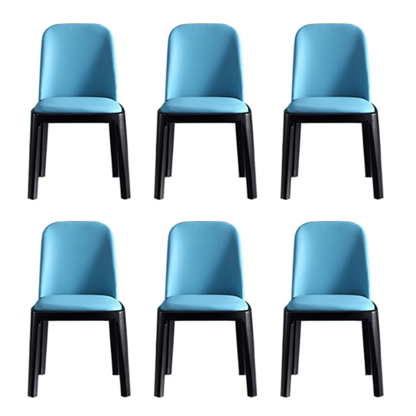 Solid Wood Modern Dining Room Chairs Matte Finish Parsons Dining Chair Lake Blue Set of 6 Clearhalo ' kitchen&dining_furn' 'Dining Chairs' 'Dining Tables & Seating' 'dining_chair' 'Furniture' 'furniture_dining_chair' 'Kitchen & Dining Furniture' 'kitchen' 3454216