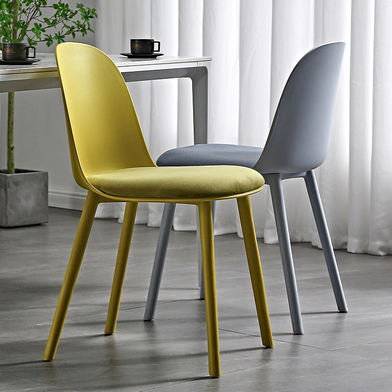 Home Contemporary Side Chair Solid Back Plastic Armless Dining Room Chair Clearhalo ' kitchen&dining_furn' 'Dining Chairs' 'Dining Tables & Seating' 'dining_chair' 'Furniture' 'furniture_dining_chair' 'Kitchen & Dining Furniture' 'kitchen' 3454217