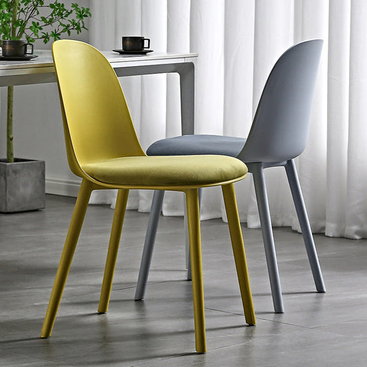 Home Contemporary Side Chair Solid Back Plastic Armless Dining Room Chair Clearhalo ' kitchen&dining_furn' 'Dining Chairs' 'Dining Tables & Seating' 'dining_chair' 'Furniture' 'furniture_dining_chair' 'Kitchen & Dining Furniture' 'kitchen' 3454217