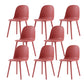 Home Contemporary Side Chair Solid Back Plastic Armless Dining Room Chair Rose Red Plastic Set of 8 Clearhalo ' kitchen&dining_furn' 'Dining Chairs' 'Dining Tables & Seating' 'dining_chair' 'Furniture' 'furniture_dining_chair' 'Kitchen & Dining Furniture' 'kitchen' 3454219