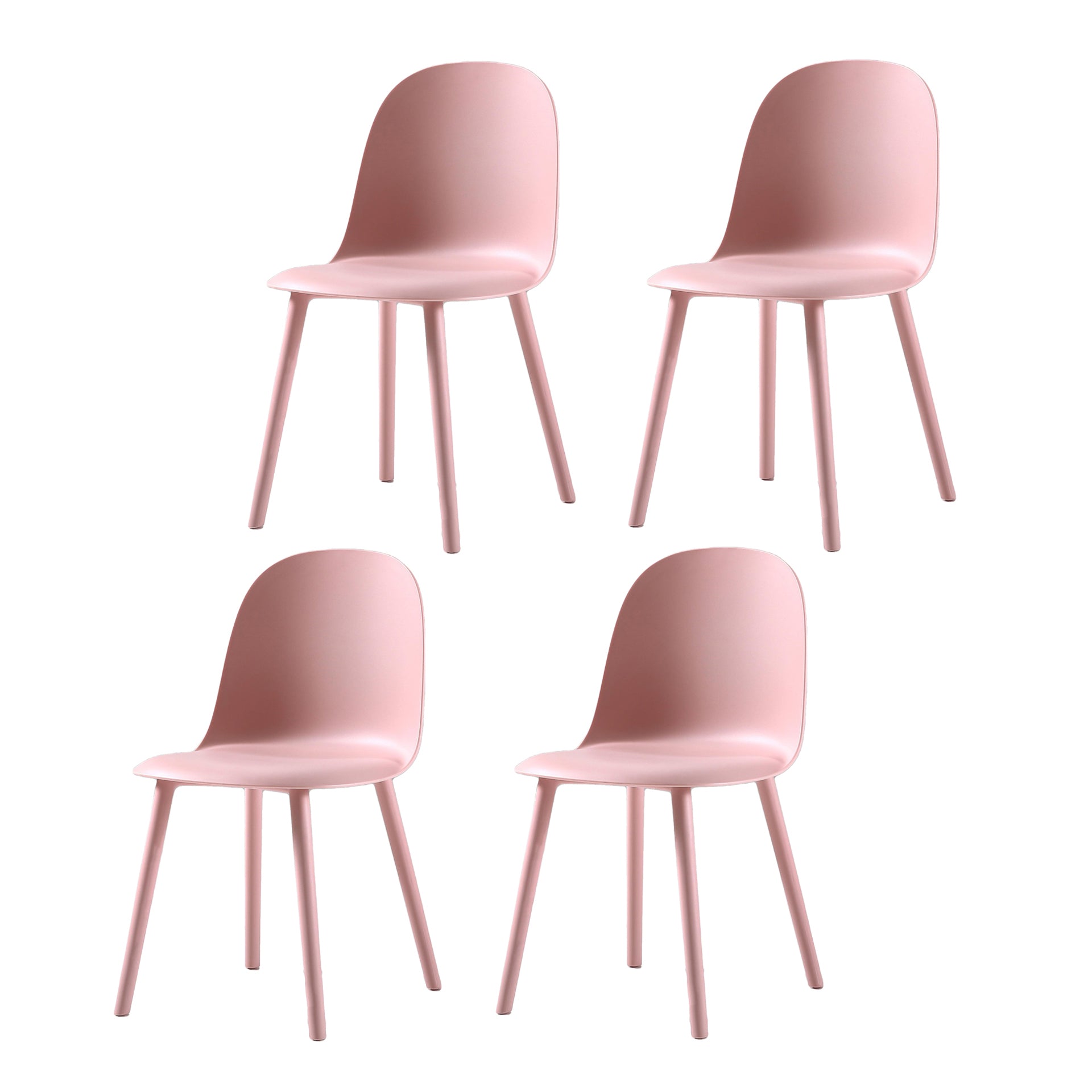 Home Contemporary Side Chair Solid Back Plastic Armless Dining Room Chair Pink Plastic Set of 4 Clearhalo ' kitchen&dining_furn' 'Dining Chairs' 'Dining Tables & Seating' 'dining_chair' 'Furniture' 'furniture_dining_chair' 'Kitchen & Dining Furniture' 'kitchen' 3454232