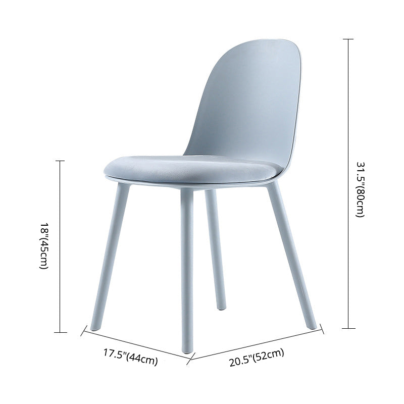 Home Contemporary Side Chair Solid Back Plastic Armless Dining Room Chair Clearhalo ' kitchen&dining_furn' 'Dining Chairs' 'Dining Tables & Seating' 'dining_chair' 'Furniture' 'furniture_dining_chair' 'Kitchen & Dining Furniture' 'kitchen' 3454236