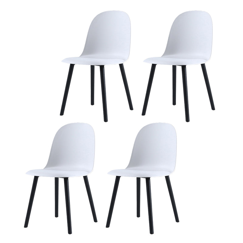 Home Contemporary Side Chair Solid Back Plastic Armless Dining Room Chair Black White Plastic Set of 4 Clearhalo ' kitchen&dining_furn' 'Dining Chairs' 'Dining Tables & Seating' 'dining_chair' 'Furniture' 'furniture_dining_chair' 'Kitchen & Dining Furniture' 'kitchen' 3454238