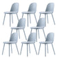 Home Contemporary Side Chair Solid Back Plastic Armless Dining Room Chair Silver Gray Upholstered Set of 8 Clearhalo ' kitchen&dining_furn' 'Dining Chairs' 'Dining Tables & Seating' 'dining_chair' 'Furniture' 'furniture_dining_chair' 'Kitchen & Dining Furniture' 'kitchen' 3454243