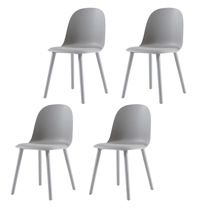 Home Contemporary Side Chair Solid Back Plastic Armless Dining Room Chair Light Gray Plastic Set of 4 Clearhalo ' kitchen&dining_furn' 'Dining Chairs' 'Dining Tables & Seating' 'dining_chair' 'Furniture' 'furniture_dining_chair' 'Kitchen & Dining Furniture' 'kitchen' 3454250