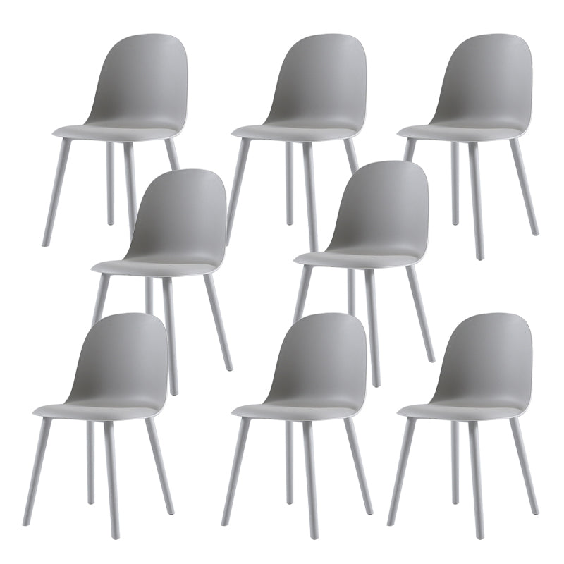 Home Contemporary Side Chair Solid Back Plastic Armless Dining Room Chair Light Gray Plastic Set of 8 Clearhalo ' kitchen&dining_furn' 'Dining Chairs' 'Dining Tables & Seating' 'dining_chair' 'Furniture' 'furniture_dining_chair' 'Kitchen & Dining Furniture' 'kitchen' 3454251