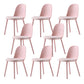 Home Contemporary Side Chair Solid Back Plastic Armless Dining Room Chair Pink Upholstered Set of 8 Clearhalo ' kitchen&dining_furn' 'Dining Chairs' 'Dining Tables & Seating' 'dining_chair' 'Furniture' 'furniture_dining_chair' 'Kitchen & Dining Furniture' 'kitchen' 3454253